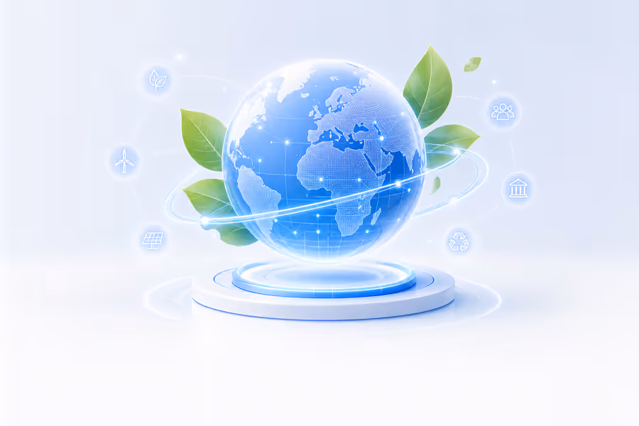 Sustainable globe connected through responsible AI